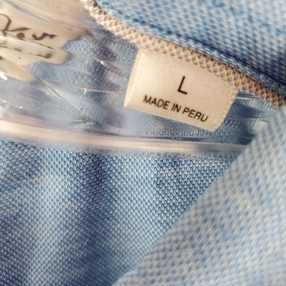 Travis Mathew Shirt Mens L Blue Polo Golf Colonial CC Logo Pima Cotton Blend - Picture 10 of 14